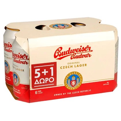 6 x BUDWEISER 330ml Beer Can