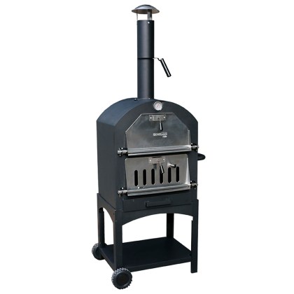 BORMANN Elite BBQ1960 Παραδοσιακός Ξυλόφουρνος/Φούρνος Πίτσας 34.5x50cm,με Ρόδες και Αποθηκευτικό Χώρο