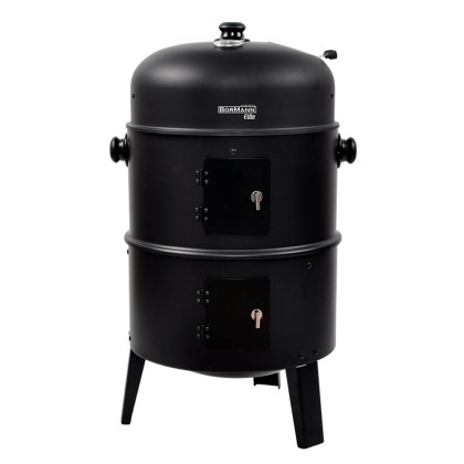 BORMANN Elite BBQ1970 2 in 1 Charcoal Grill/Smoker with Wheels