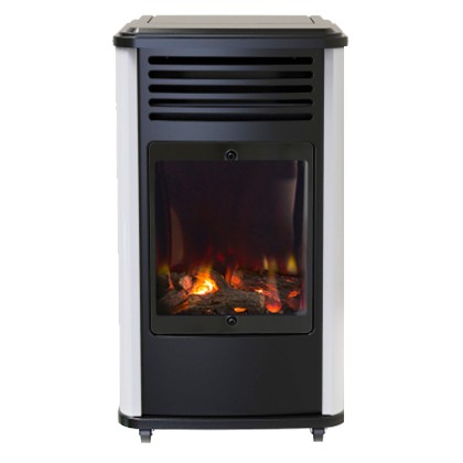 Coral Gas Manhattan Σόμπα Υγραερίου 3000W Μαύρο-Άσπρο 38x42x69cm 