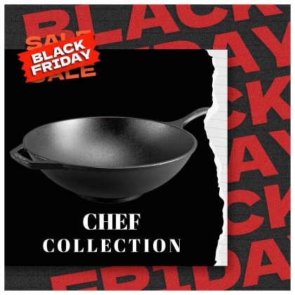 LODGE Μαντεμένιο Wok Chef Collection 31.75 εκ.