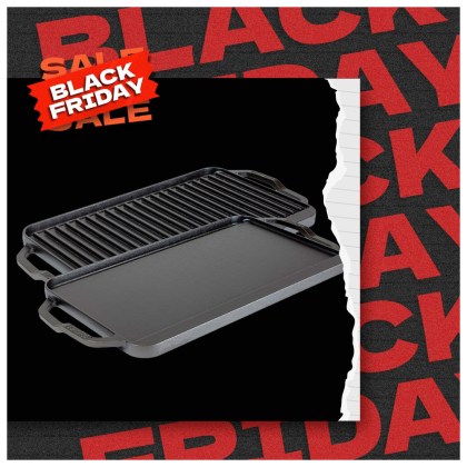 LODGE 49.53x25.4 cm Cast Iron Griddle-Grill Chef Collection