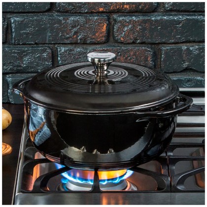 LODGE 5.68 Lt Dutch Oven - Midnight Chrome