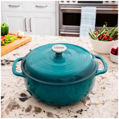 LODGE Enamel Cast Iron Pot 5.68 lt - Lagoon