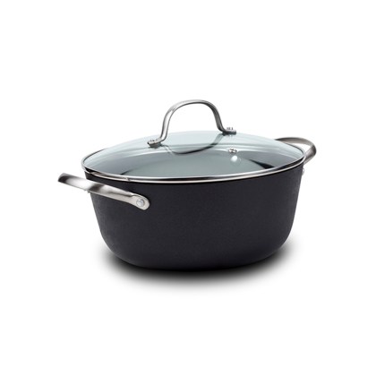 NAVA Atlas non-stick cast iron pot with lid and stainless steel handles 24cm