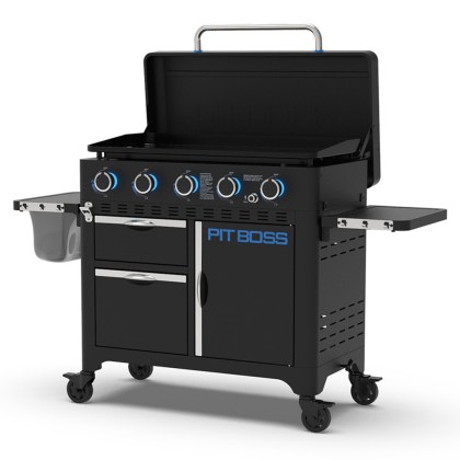 Pit Boss Portable Gas Plancha 5 Burner, Cart (30mb, w/ kit)