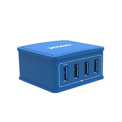 XTAR 27W 4-Port USB Charger Blue