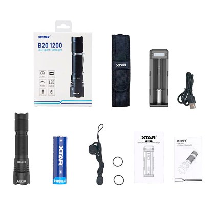 XTAR B20 Flashlight 1200lm Full Set