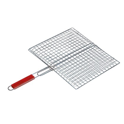  Stainless Steel Frame Grill With Wooden Handle 27x33x57cm